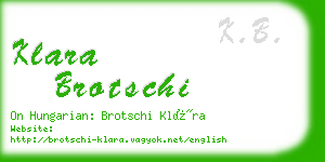 klara brotschi business card